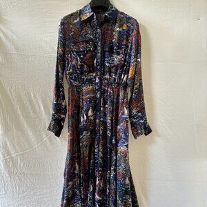 Oysho Navy Print Dress